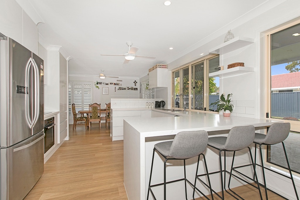 u kitchen layout renovation with breakfast bar by Modern Kitchens Northside Brisbane