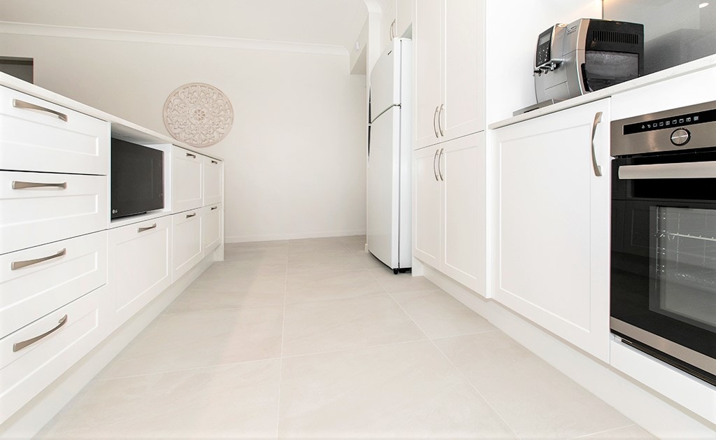 Kitchen renovation with walk through galley layout at Modern Kitchens Northside Brisbane