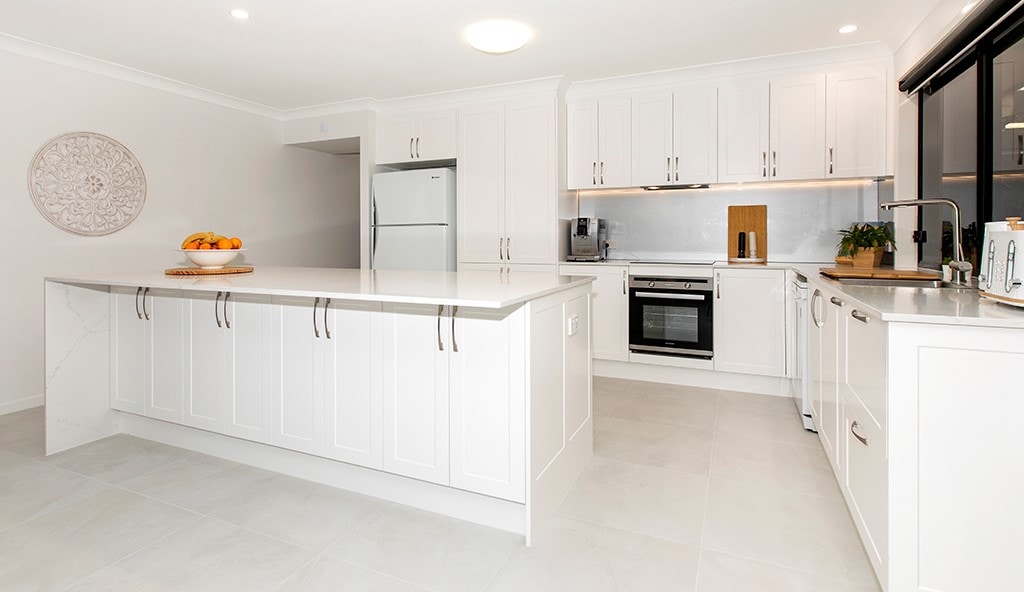 White on White Kitchen Renovation Narangba at Modern Kitchens Northside Brisbane