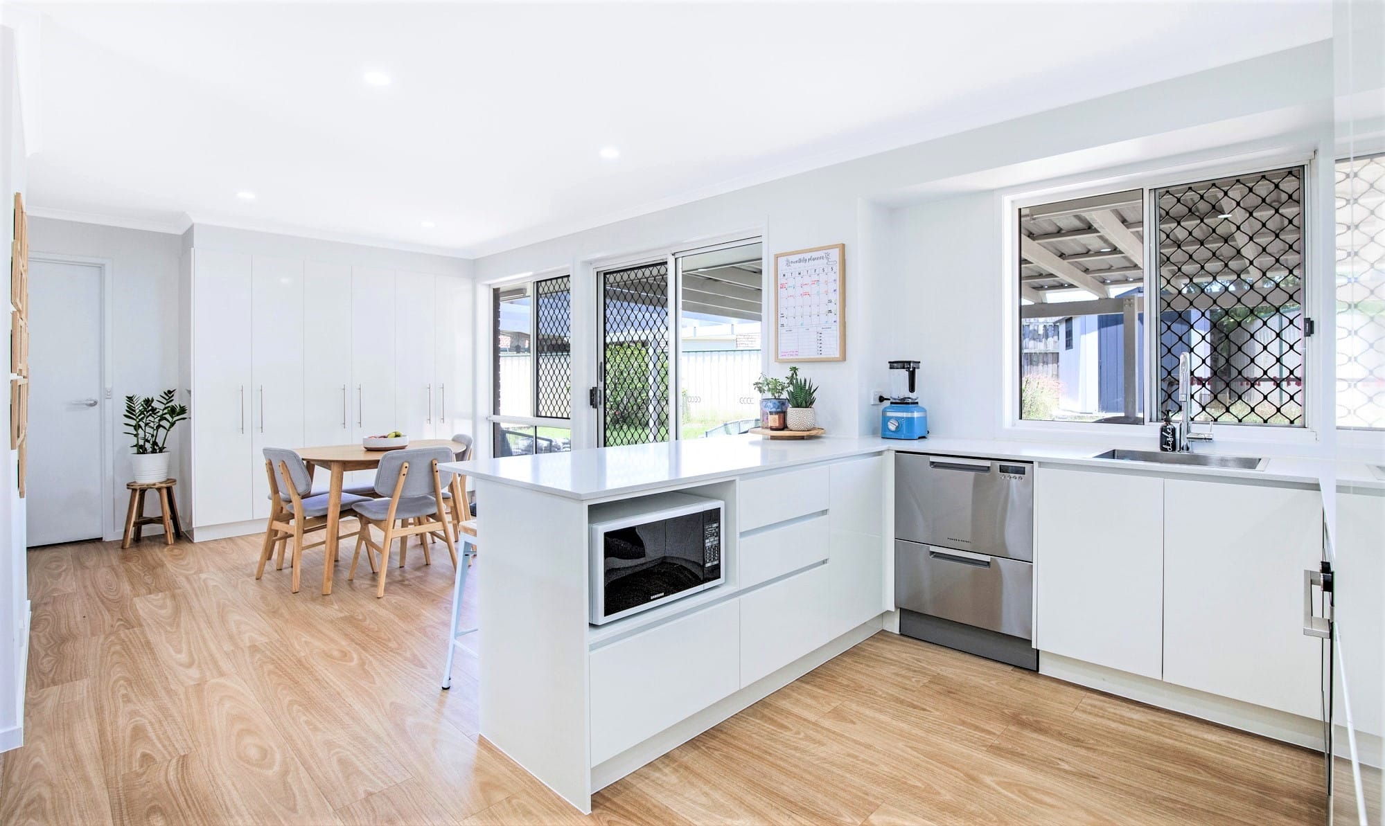 wight on white kitchen renovation from Modern Kitchens Northside Brisbane