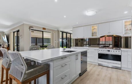 hamptons kitchen renovations brisbane with island
