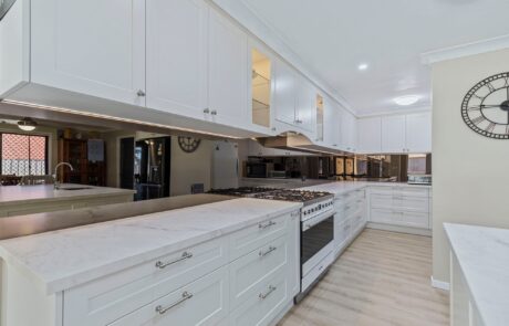 hamptons kitchen renovation Brisbane with vj cabinetry