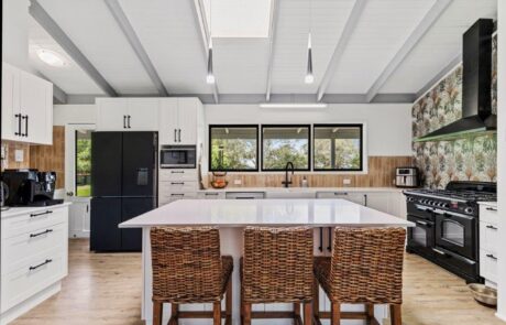 Kitchen renovation dayboro Brisbane QLD view of island with breakfast bar