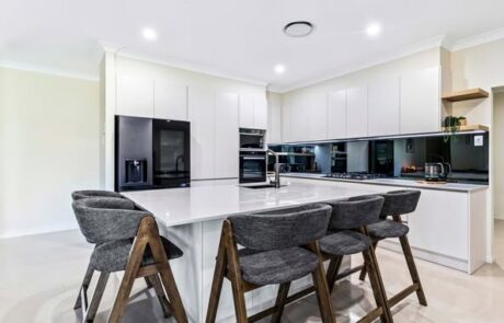 Modern kitchen renovation with breakfast bar