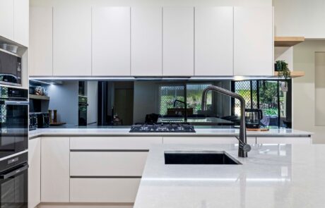 modern kitchen renovation with sink in kitchen island